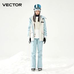 Skiing Suits VECTOR Ski Suit Set Women Man Winter Women Jackets and Pants Warm Waterproof Women Jackets Pants Outdoor Ski Bike Camping 231116