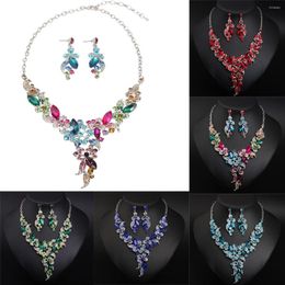 Necklace Earrings Set Crystal Statement Jewellery Bridal Wedding Party Choker Bibs