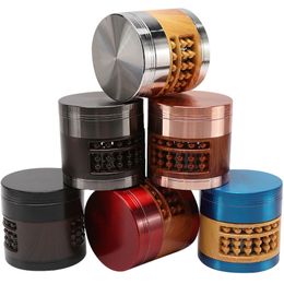 Wholesale Abacus Wood Metal Smoking Herb Grinders Zn Alloy Speaker Shape Tobacco Shredder Hand Mechanical Grinder 60mm