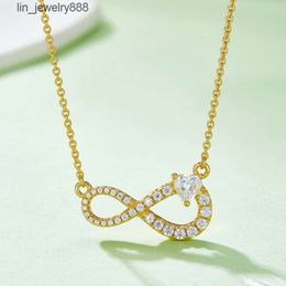 Love 5x5mm infinite 0.91carat diamonds 8 charm 925 silver Jewellery diamond iced out moissanite gold pendant heart shaped necklace