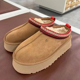 Snow Boot Women Tasman Slippers Mustard Seed Chestnut Leather Grass Slippers Sheepskin Boot Classic Ultra Mini Thick Sole Boot Designer Slippers Flat Shoes