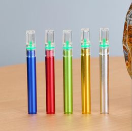 Smoking Pipe Aluminium alloy 5-color Coloured metal smoke pipe and acrylic cigarette holder