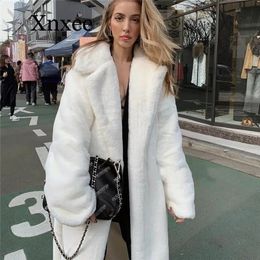 Women's Fur Faux Fur White Faux Fur Teddy Bear Coat Women Fluffy Winter Jacket Oversized Long Shaggy Cardigan Warm Trench Coats long coat warm 231116