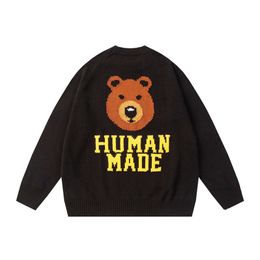 Humanmade Bear Designer Sweaters Mens Sweater Hoodie Human Made New Letter Brown Bear Jacquard Embroidery Autumn/winter Round Neck Sweater Men Women Couples 218 832