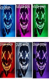 2020 new Halloween Horror mask LED Purge Cover Election Mascara Costume DJ Party Light Up Masks Glow In Dark Colours For Choosing5473821