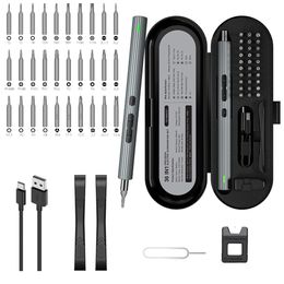 Screwdrivers 36in1 Electric Screwdriver Set Precision Magnetic S2 Alloy Steel Drill Kit Bits USB Charging Portable Cordless Power Screwdriver 230417