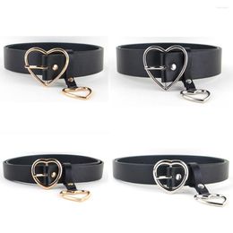 Belts Women Lady Fashion Gold Silver Heart Buckle Belt Leather Jeans Dress Waist Band BLTLL0514