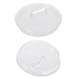 Storage Bottles 2 Pcs Glass Bottle Replacement Lids Bell Tent Dome Display Coffee Maker Cover Jar Lid Cake Dessert