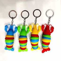 Fidget Toys Rainbow Fidgets Caterpillar artikulerade flexibla 3DSLUG: er gynnar fidget-leksaken för Aldult Al Ages lättnaden-ångest Sensory för barndekompressionsleksak