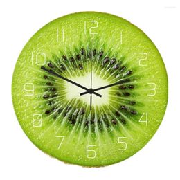 Wall Clocks Kiwi Fruits Acrylic Clock Modern Design Orange Lime Pomelo Tropical Fruit Art Timepiece Watch For Kitchen Home Decor
