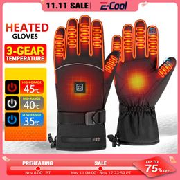 Five Fingers Gloves Electric Heated Gloves Thermal Heat Gloves Winter Warm Skiing Snowboarding Hunting Fishing Waterproof Heated Rechargeable Gloves 231117