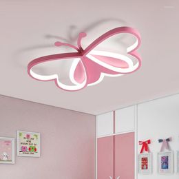 Ceiling Lights Children's Lamp Pink Butterfly Girl Boy's Room LED Living Kindergarten Decor Light Fixture