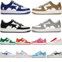 Designer Shoes For Mens Womens Star Black White Shark Patent Leather Light Grey Purple Red Green Luxury Design Sneaker Flat Platform de Chaussures Yellow Trainers