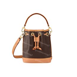 NANO NOE M81266 leather Shoulder Crossbody bags Handbags luxury Designer mini Bucket Bag women drawstring purse wallet Old Flower Letter Pattern