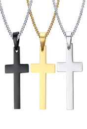 Mens Stainless Steel Cross Pendant Necklaces Party Supplies Men Religion Faith Crucifix Charm Titanium Steels Chain For Women Fash2846078