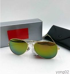 2023 Designer 3025r Sunglasses for Men Rale Ban Glasses Woman Protection Shades Real Glass Lens Gold Metal Frame Driving Fishing Sunnies with Original Box 2lggs