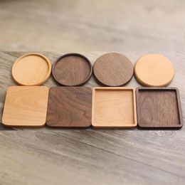 Mats & Pads Durable Wood Coasters Placemats Round Heat Resistant Drink Mat Table Tea Coffee Cup Pad Non-slip Insulation Dropship302l