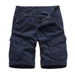 Men's Shorts Navy Mens Cargo Shorts Brand Army Military Tactical Shorts Men Cotton Loose Work Casual Short Pants Drop 230417