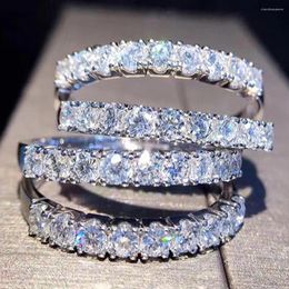 Cluster Rings WPB Premium Women Imitation Shiny Row Of Diamond Female Luxury Jewellery Brilliant Zircon Design Beautiful Girl's Gift
