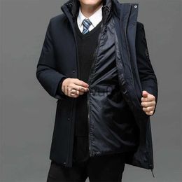 Men's Down Parkas Thicker Warm Parkas New Male Outwear Winter Coats Slim Fit Jackets 2 pieces Winter Jackets Men Hooded Casual Long Down Jackets J231117