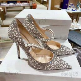 Dress Shoes Shoes 2023 Women Pumps Silver Crystal Rhinestone High Heels Summer Fashion Stiletto Heeled Ladies Wedding Shoes T231117