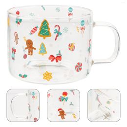 Mugs Christmas Coffee Mug Tea Cup: Xmas Glass Cup Glasses Espresso Holiday Gifts Party Favour Centrepiece Decor 350ml