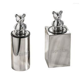 Storage Bottles Cute Bear Toothpick Holder Dispenser Stainless Steel Decorative Container Box For Kitchen Restaurant