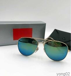 2023 Designer 3025r Sunglasses for Men Rale Ban Glasses Woman Protection Shades Real Glass Lens Gold Metal Frame Driving Fishing Sunnies with Original Box 109kjc