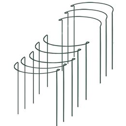 Garden Supplies Other 8 Pack Half Round Plant Support Ring Hoop Sturdy Metal Stakes Cage For Plants