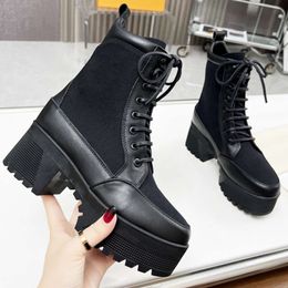 Ankle Boots Designer Women Martin Desert Boot Vintage Print Classic Flat Boots Outsole Boots With Box NO013