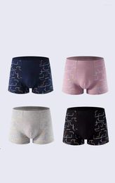 Underpants 4Pcs/Lot Men's UnDerwear Cotton Boxer Shorts Breathable Youth Men AnTibacterial High-quality