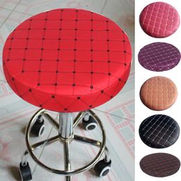 Chair Covers Round Stool Cover Elastic Swivel Slipcover For Hair Salon Thicken Fabric Seat Protector El Decor