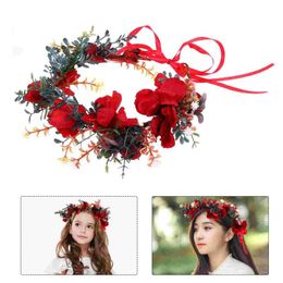 Decorative Flowers & Wreaths Creative Garland Christmas Simulation Flower Crown Floral Headdress #h20