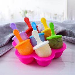 Ice Cream Tools Ice Cream Ice Pops Mold Portable Food Grade Popsicle Mould Ball Maker Baby DIY Food Supplement Tools Fruit Shake Accessories 230417