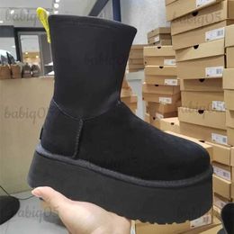 Boots Suede Cotton Boots Snow Warm Ankle Chelsea Snow Boots 2023 Winter Thick Sole Goth Shoes New Short Plush Walking Botines De Mujer T231117