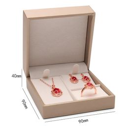 Jewelry Boxes Earring Necklace Storage Box Right Angle Flip Jewelrys Set Fashion Ring Small Packaging Boxs 231117