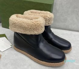 Designer Boots Flat Bottom Boots Short Wool Boots Winter Warm Snow Boot