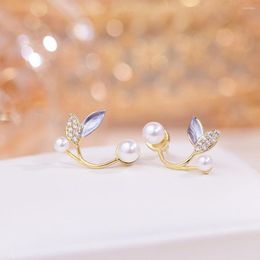 Stud Earrings Accessory 1 Pair Stylish Rhinestones Imitation Pearls Jewelry Plated Gifts