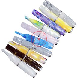 New Beautiful Colorful Mini Resin Pipes Dry Herb Tobacco One Hitter Portable 9MM Filter Innovative Removable Smoking Tube Cigarette Holder Tips DHL