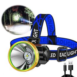 Headlamps Portable Led headlights rechargeable waterproof super bright flashlight for fishing hiking camping 231117