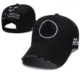 Top F1 racing motorcycle hats Team Mercedes-Benz-AMG Marshmello mens and womens sports ball hat fitted Fashion mesh cap Youth trucker caps a11