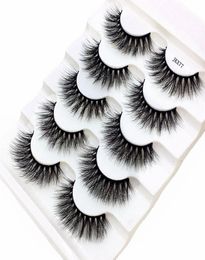 2019 NEW 5 pairs 100 Real Mink Eyelashes 3D Natural False Eyelashes Mink Lashes Soft Eyelash Extension Makeup Kit Cilios mix JKX72243031