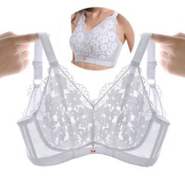 Bras No Rims Sexy Lingeries Women bras big size plus size 120EF 52EF Breathable crystal cup lace women's underwear P230417