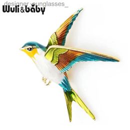 Pins Brooches Wuli Baby Enamel Flying llow Brooch Pins For Women Animal Bird Broche Jewellery GiftL231117