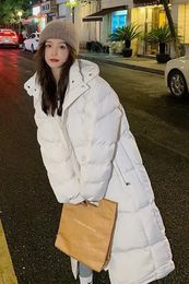Womens Down Parkas Winter Apron Cotton Coat Womens Korean Version Loose Long Knee Womens Windproof and Warm Coat 231116