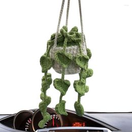 Decorative Figurines Car Pendant Decor Potted Plant Hanging Ornaments Auto Rearview Mirror Swing Cute Interior Accessories Gifts
