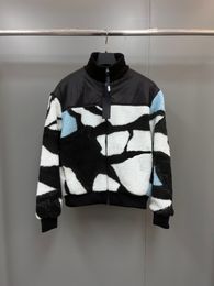 Highend Brand Top Designer High Quality Fleece Material Ing Design US Size Fashion Crack Printed Mens Jacket