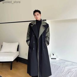 Men's Trench Coats 2023 Brand New Spring Trench Korean Men's Fashion Overcoat for Male Long Windbreaker Streetwear Men Coat Outer Wear Clothing A68 Q231118