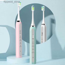 Toothbrush Electric Toothbrush Ultrasonic Waterproof Adult Sonic Tooth Brushes with Replacement Heads Q231117