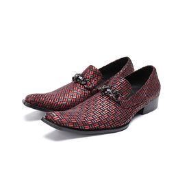 Men Pointed Italian Weave For Toe Loafers Wedding Oxford Breathable High Quality Shoes 90738